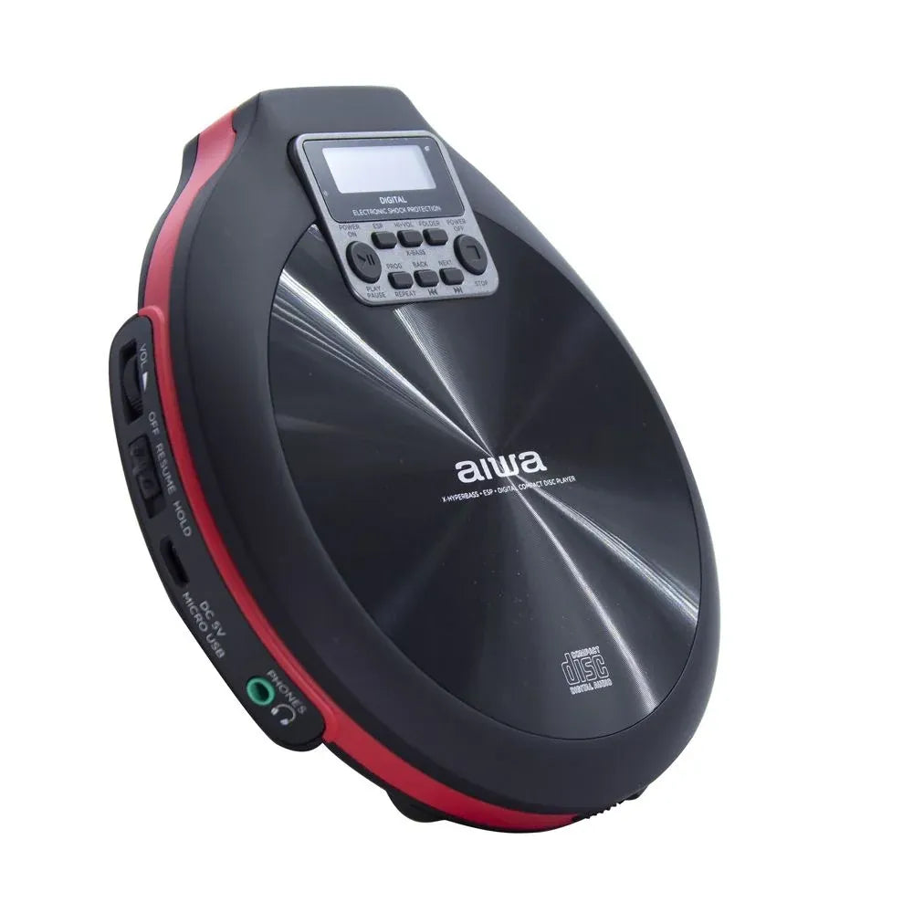 AIWA PCP-850 Reproductor de CD portátil – MP3 y Anti-Shock, negro