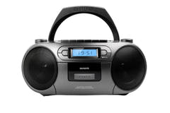 AIWA RC-250 Boombox – CD, casete, Bluetooth y FM, gris