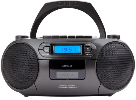AIWA RC-250 Boombox – CD, casete, Bluetooth y FM, Black