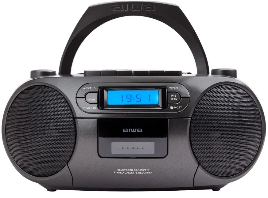 AIWA RC-250 Boombox – CD, casete, Bluetooth y FM, Black