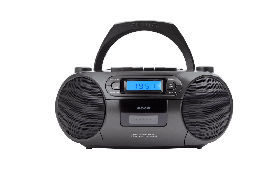 AIWA RC-250 Boombox – CD, casete, Bluetooth y FM, Black