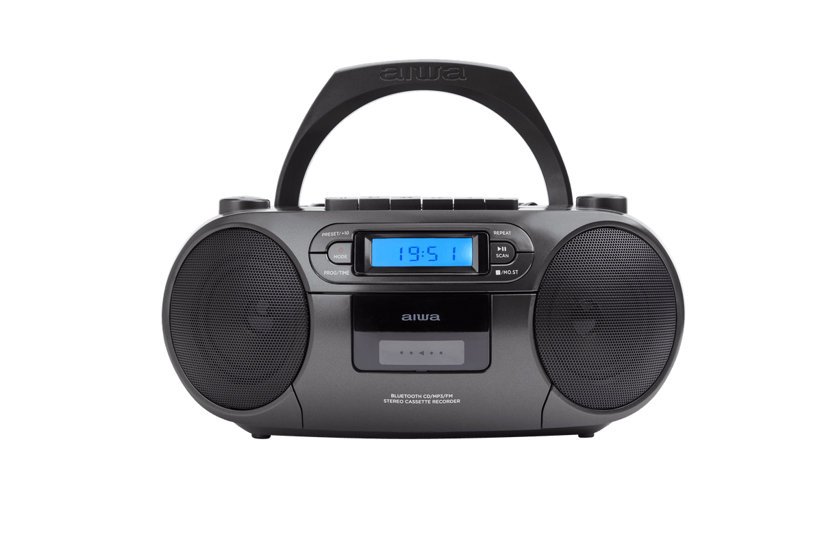 AIWA RC-250 Boombox – CD, casete, Bluetooth y FM, Black
