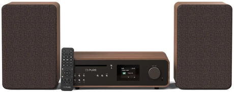 Pure Classic Sistema estéreo Hi-Fi – DAB+, CD, Bluetooth, 100W, nogal