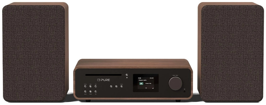 Pure Classic Sistema estéreo Hi-Fi – DAB+, CD, Bluetooth, 100W, nogal