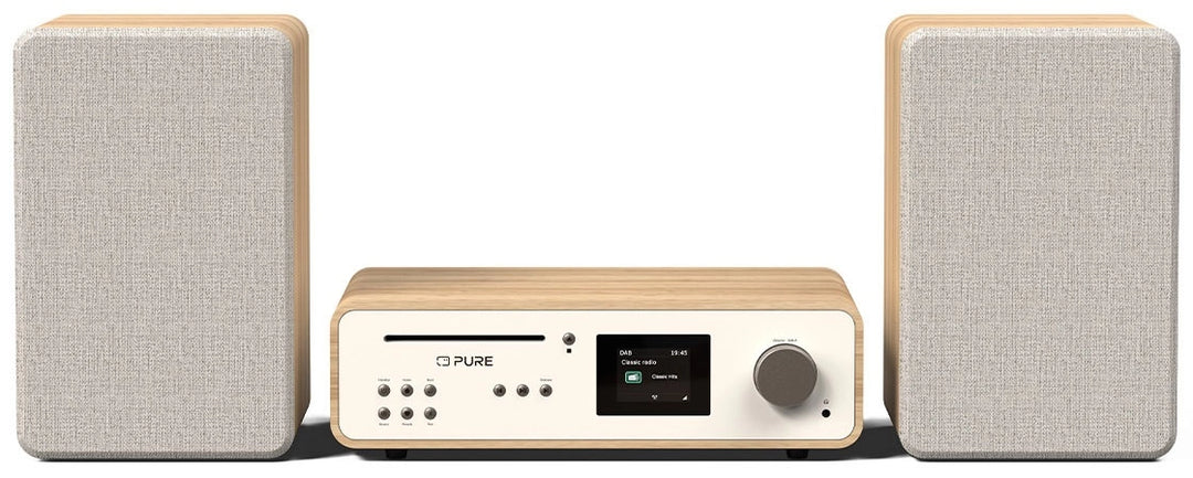 Pure Classic Sistema estéreo Hi-Fi – DAB+, CD, Bluetooth, 100W, roble