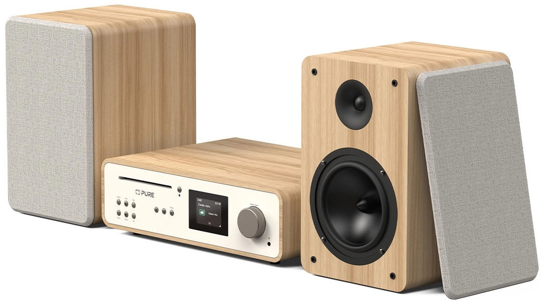 Pure Classic Sistema estéreo Hi-Fi – DAB+, CD, Bluetooth, 100W, roble