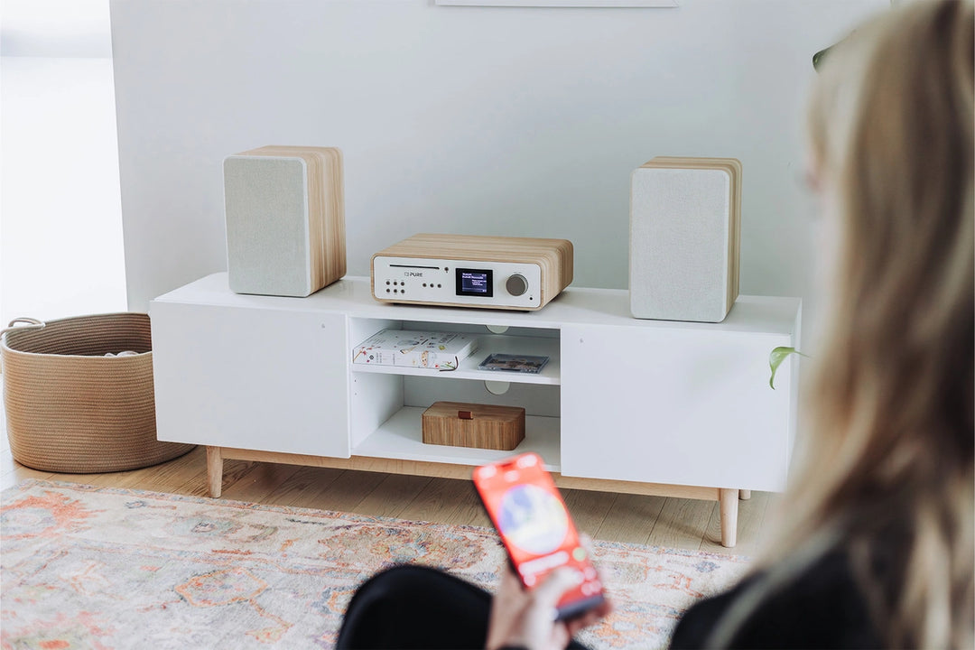 Pure Classic Sistema estéreo Hi-Fi – DAB+, CD, Bluetooth, 100W, roble