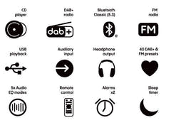 Pure Classic Sistema estéreo Mini Hi-Fi – DAB+, CD, Bluetooth, 40W, Madera de roble
