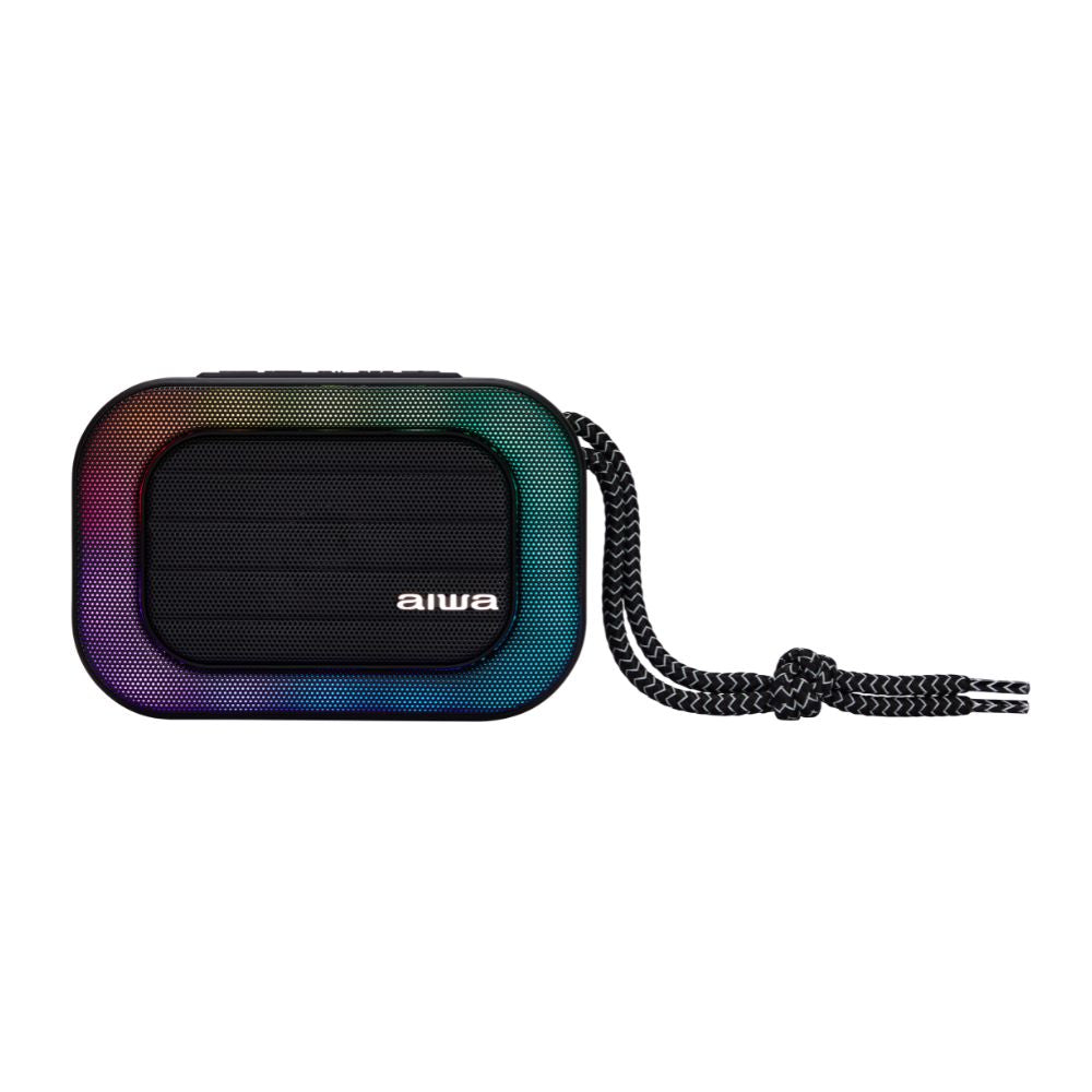 AIWA SPB-160 – Altavoz Bluetooth portátil con iluminación RGB, negro
