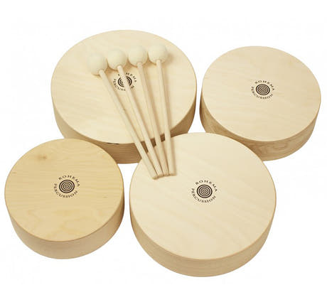 Batería de madera para niños