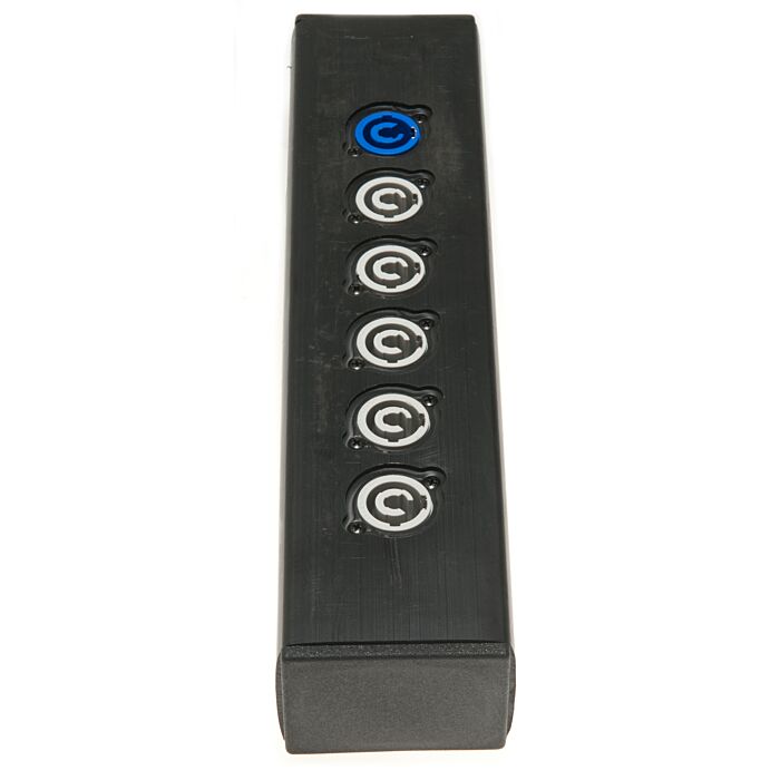 Placa de conexiones - Powercon entrada y 5x powercon salida