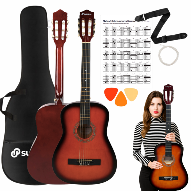 SUPRIMO CGS2 SB conjunto de guitarra clásica 4/4, sunburst