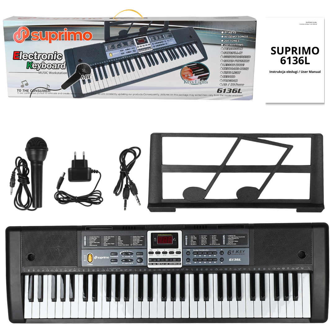 SUPRIMO 6136L keyboard con micrófono