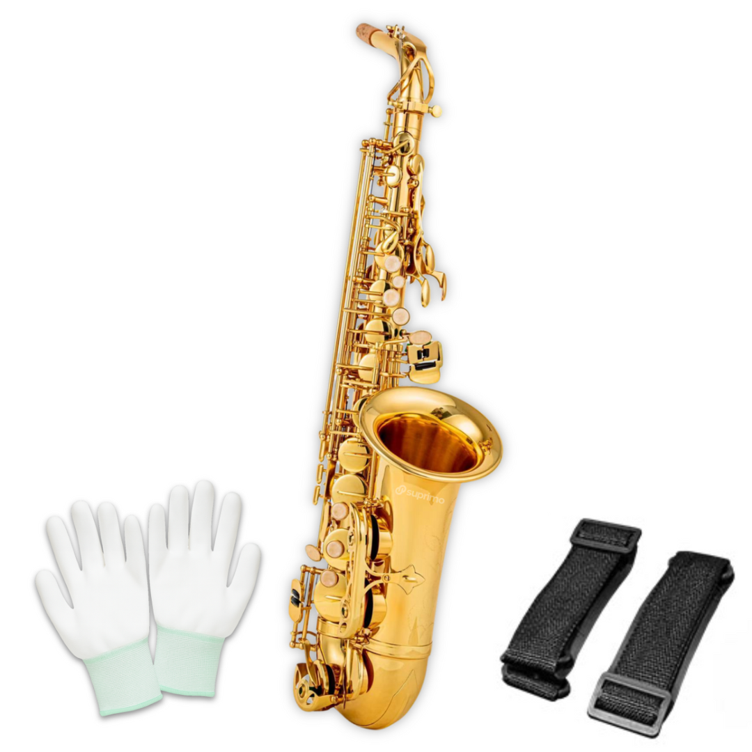 Suprimo Alto Saxo saxofón alto en E♭ – conjunto con estuche y accesorios