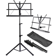 Atril para partituras con bolsa – plegable y ajustable en altura 65–130 cm