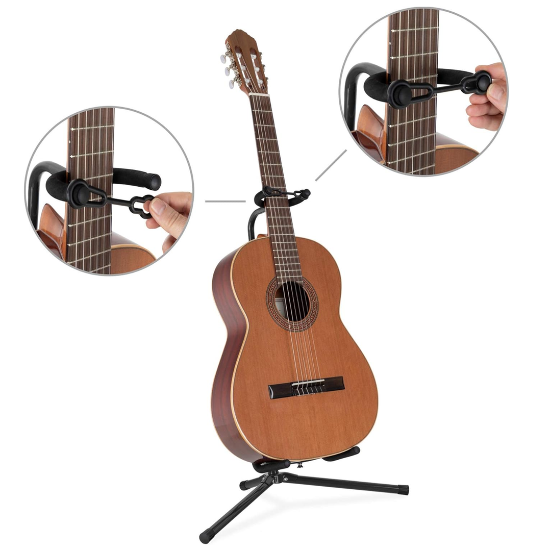 Soporte plegable para Guitarras 62-74 cm con correa de seguridad