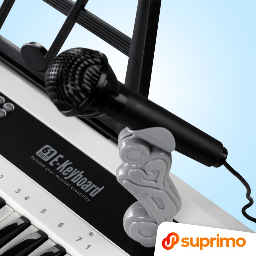 SUPRIMO KEY61 KD Teclados 61 teclas con micrófonos, blanco
