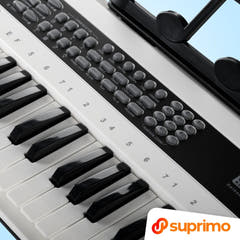 SUPRIMO KEY61 KD Teclados 61 teclas con micrófonos, blanco