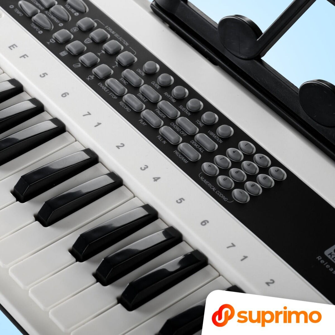 SUPRIMO KEY61 KD Teclados 61 teclas con micrófonos, blanco