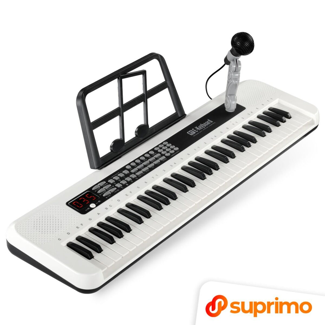 SUPRIMO KEY61 KD Teclados 61 teclas con micrófonos, blanco