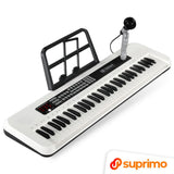 SUPRIMO KEY61 KD Teclados 61 teclas con micrófonos, blanco