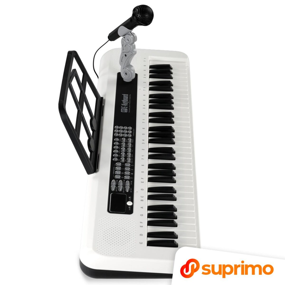 SUPRIMO KEY61 KD Teclados 61 teclas con micrófonos, blanco