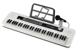 SUPRIMO KEY61 KD Teclados 61 teclas con micrófonos, blanco