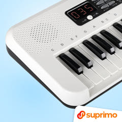 SUPRIMO KEY61 KD Teclados 61 teclas con micrófonos, blanco