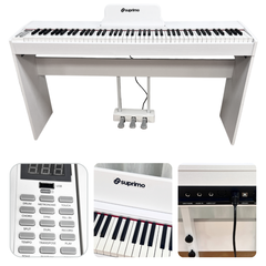 Suprimo SDP88 WH piano digital de 88 teclas con teclas contrapesadas, blanco
