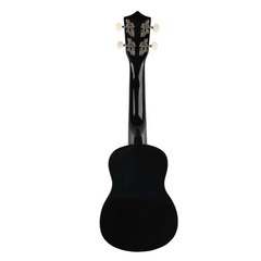 Set de ukelele con estuche, afinador y accesorios, negro