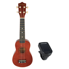 Set de ukelele con estuche, afinador y accesorios,Dark Wood