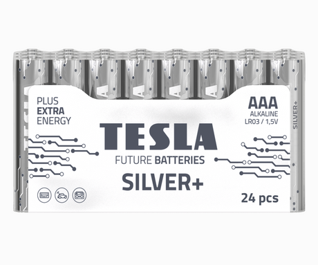 Tesla Silver+ AAA Pilas Alcalinas (24 uds)