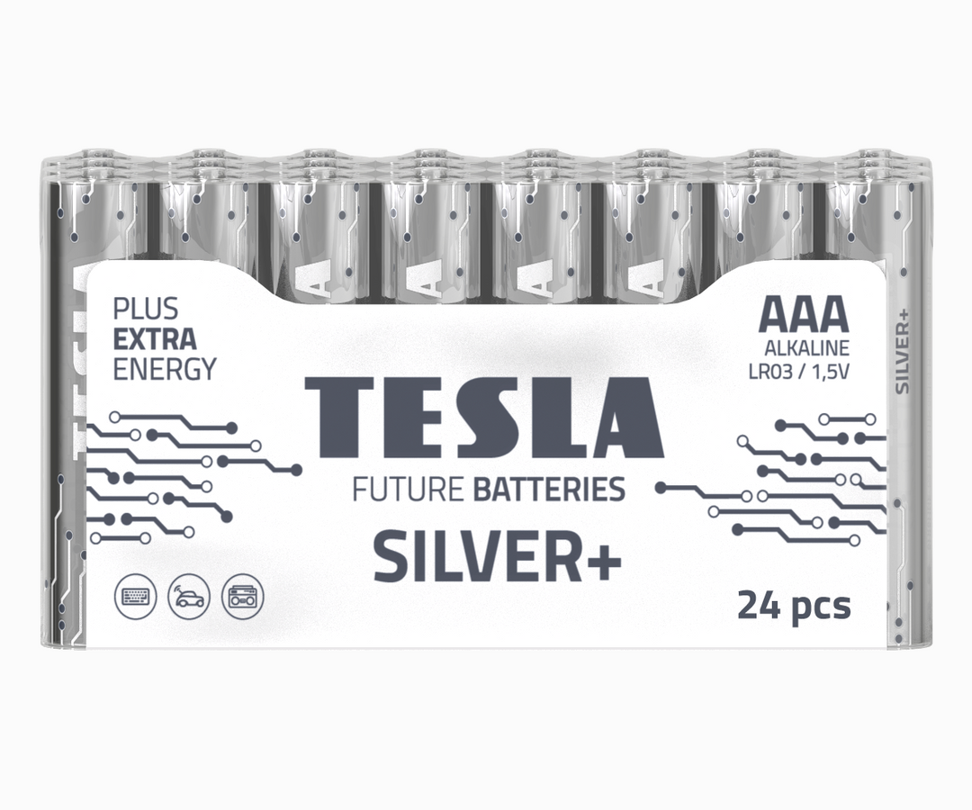 Tesla Silver+ AAA Pilas Alcalinas (24 uds)