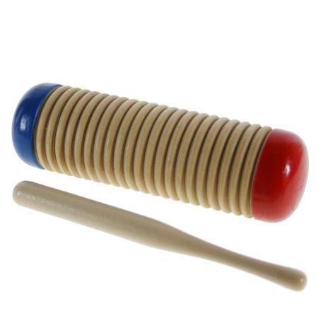 Güiro shaker de madera incl. baqueta rítmica