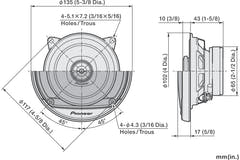 Pioneer TS-A1081F Altavoces de coche de 2 vías (10cm, 4")