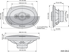 Pioneer TS-A6961F Sistema coaxial de 4 vías (450W, 6"x9")