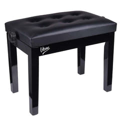 Banco de piano con polipiel negra
