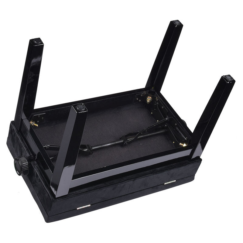 Banqueta de piano – Almacenamiento y altura ajustable (terciopelo negro)