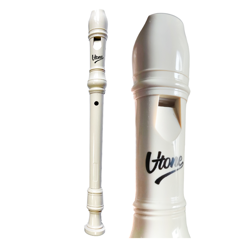V-TONE FL P1 Flauta dulce soprano blanca con varilla de limpieza y estuche