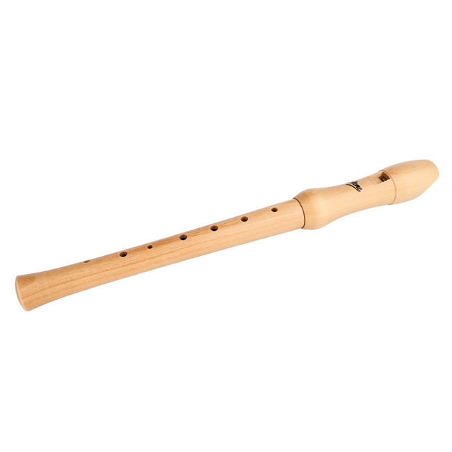 Flauta dulce soprano V-TONE FL W1 en madera natural con varilla de limpieza, grasa y estuche