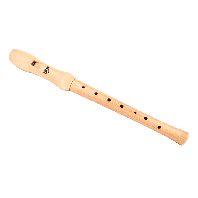 Flauta dulce soprano V-TONE FL W1 en madera natural con varilla de limpieza, grasa y estuche