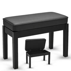 V-TONE Banqueta de piano y Teclados con almacenamiento, Negra