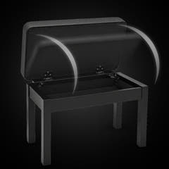 V-TONE Banqueta de piano y Teclados con almacenamiento, Negra