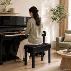 V-TONE PB2 BK Banqueta para piano – Ajustable 49–57 cm