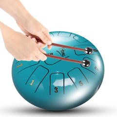 Tongue Drum 8" Cyan con bolsa (11 tonos escala C)