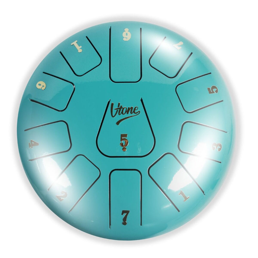 Tongue Drum 8" Cyan con bolsa (11 tonos escala C)