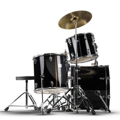 V-TONE VD KIT PRO Set de batería acústica – Sort incluye Baquetas y taburete de batería
