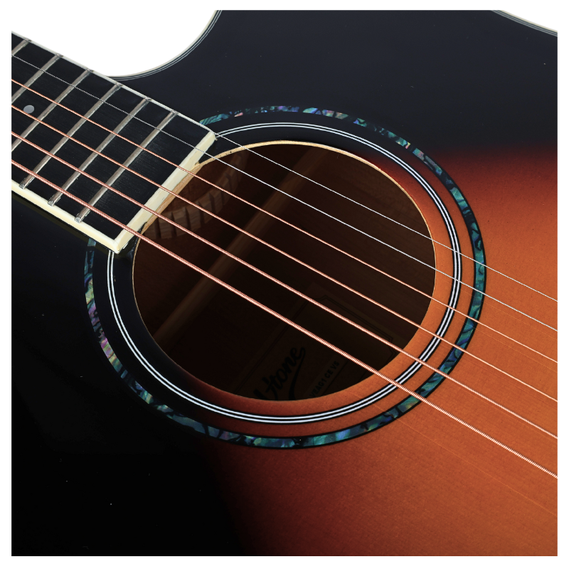 V-TONE VEAG1 CE VS guitarra electroacústica 4/4 dreadnought cutaway sunburst