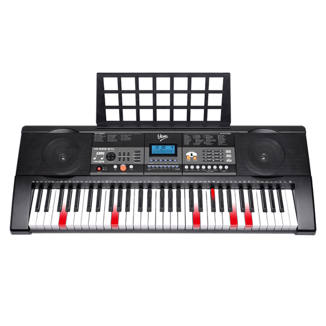 V-TONE VK-500 61L teclados – 61 teclas con función de aprendizaje LED para niños y principiantes