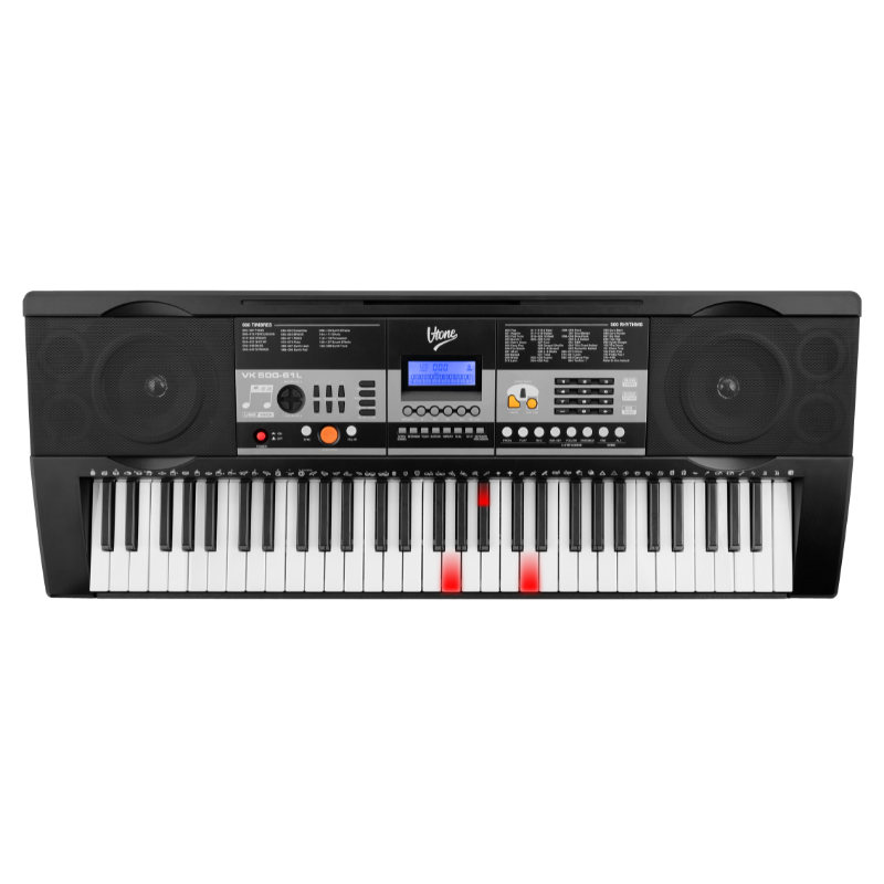 V-TONE VK-500 61L teclados – 61 teclas con función de aprendizaje LED para niños y principiantes